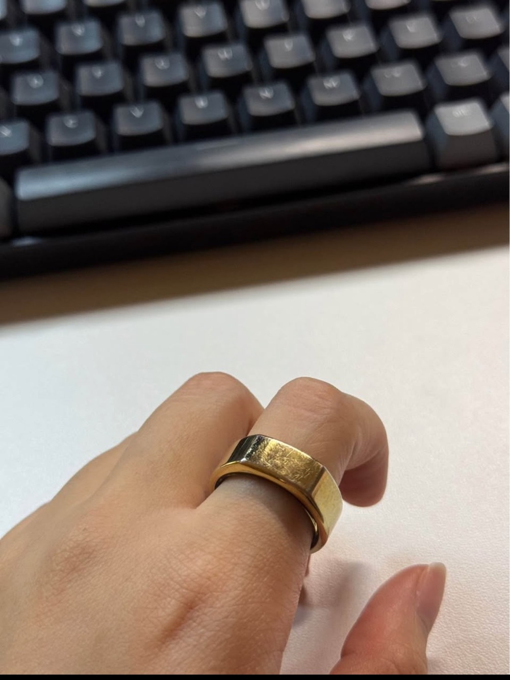 Oura Ring Gen 3 Gold Finish Size 8 Flat Top